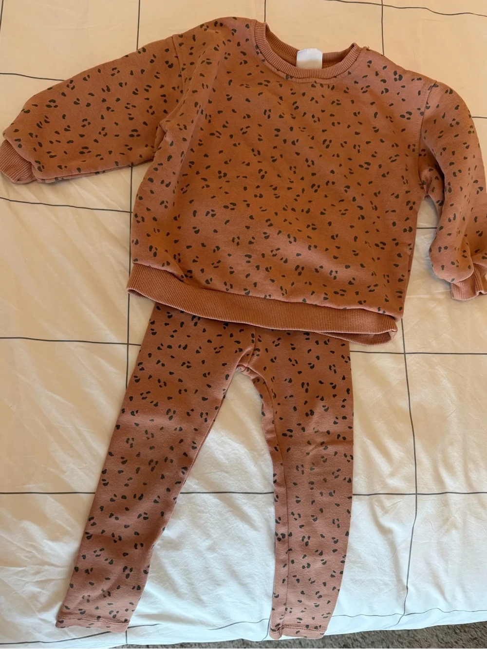 Zara Rust Speckled Two-Piece Pajama Set